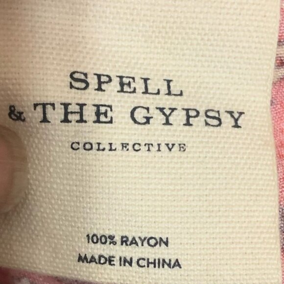 Spell & The Gypsy Celestial Red Floral Ruffle Mini Dress XS - Picture 10 of 10